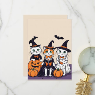 "Kätzchen-Halloween-Parade" Dankeskarte