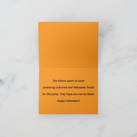 Kätzchen Halloween-Party Karte (Innenseite)