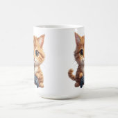 Kätzchen hält Spielcontroller Gamer-Katze Kaffeetasse (Mittel)