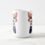 Kätzchen hält Spielcontroller, lächelnde Gamer-Kat Kaffeetasse (Mittel)
