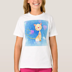 Kätzchen Haustier süß Herzen Lächeln Mädchen Mädch T-Shirt