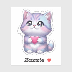 Kätzchen Herz Aufkleber Kawaii Süße Liebe Katze Ca