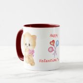 Kätzchen, Herz und Ballone - Tasse des Valentines (Vorderseite Links)