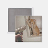 Kätzchen hielt an einem Schießstand! Magnet (Vorderseite/Rückseite)