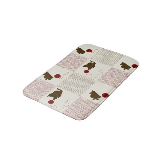 Kätzchen-Hintergründe Badematte (Schrägansicht)