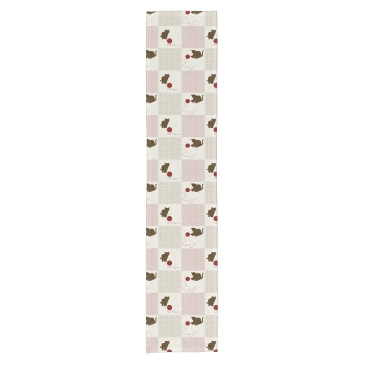 Kätzchen-Hintergründe Kurzer Tischläufer (Vorderseite)