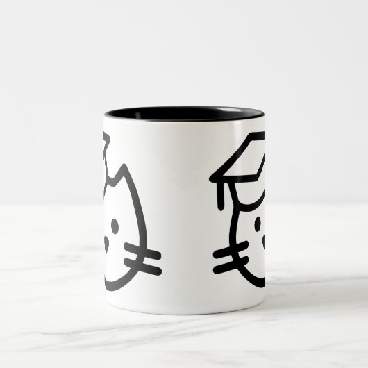 Kätzchen-Hochschullogo-Tasse Zweifarbige Tasse (Mittel)