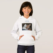Kätzchen/Hundehuhn mit personalisiertem Namen. Hoodie (Vorne ganz)