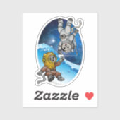 Kätzchen im Bereich See und Weltraum - Vorteile de Aufkleber (Blatt)