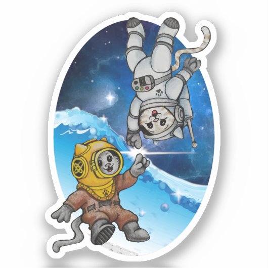 Kätzchen im Bereich See und Weltraum - Vorteile de Aufkleber (Vorderseite)