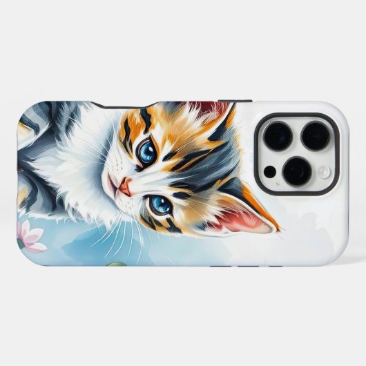 Kätzchen im Blumengarten iPhone Hülle (Rückseite (Horizontal))