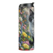 Kätzchen im Blumengarten Thermosbecher (Nach links gedreht)