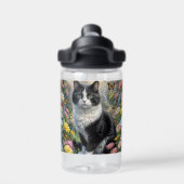 Kätzchen im Blumengarten Trinkflasche (Rückseite)