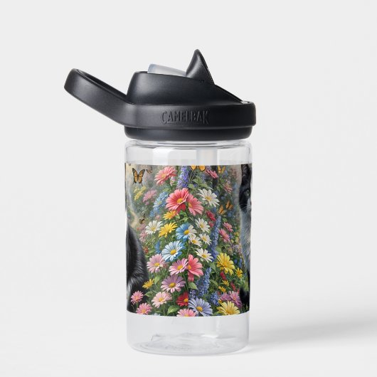 Kätzchen im Blumengarten Trinkflasche (rechts)