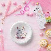 Kätzchen im Cup Pink Blume Papierschale Pappteller (Party)