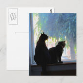 Kätzchen im Fensterrahmen Postkarte (Vorne/Hinten)