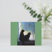 Kätzchen im Fensterrahmen Postkarte (Stehend Vorderseite)