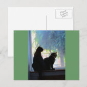 Kätzchen im Fensterrahmen Postkarte (Vorne/Hinten)