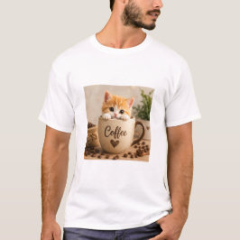 Kätzchen im Kaffeetassen-Anhänger T-Shirt