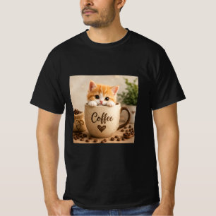Kätzchen im Kaffeetassen-Anhänger T-Shirt
