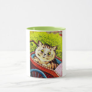 Kätzchen im Kinderwagen, Louis Wain Tasse