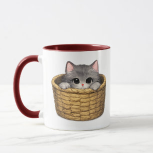 Kätzchen im Korb Becher Tasse