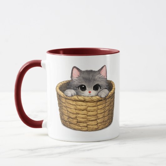 Kätzchen im Korb Becher Tasse (Links)