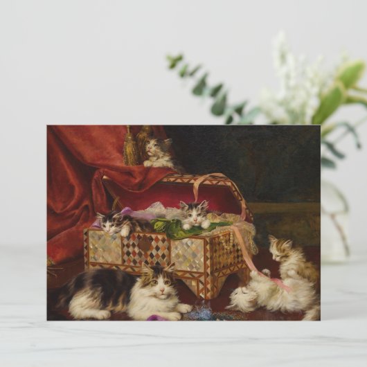 Kätzchen im Nähkorb | Jules Leroy (Stehend Vorderseite)