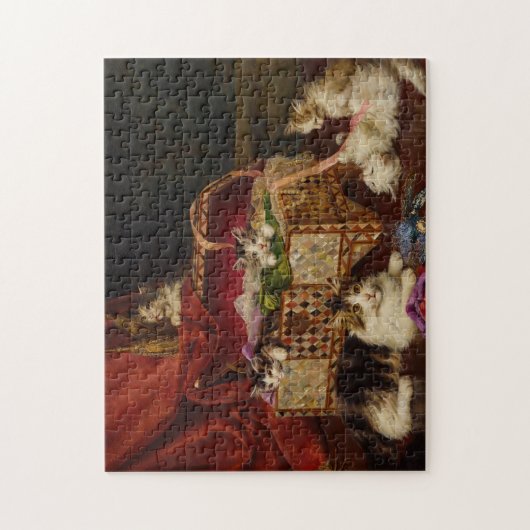 Kätzchen im Nähkorb | Jules Leroy Puzzle (Vertikal)