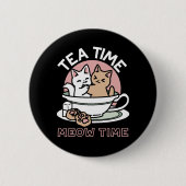 Kätzchen im Pokal knuddeln - Adorable Tea Time Button (Vorderseite)