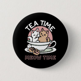 Kätzchen im Pokal knuddeln - Adorable Tea Time Button