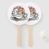 Kätzchen im Pokal knuddeln - Adorable Tea Time Fächer (Vorne und Hinten)