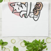 Kätzchen im Pokal knuddeln - Adorable Tea Time Geschirrtuch (Gefaltet)