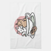 Kätzchen im Pokal knuddeln - Adorable Tea Time Geschirrtuch (Vertikal)