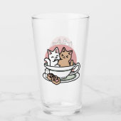 Kätzchen im Pokal knuddeln - Adorable Tea Time Glas (Vorderseite)
