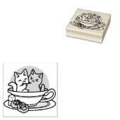 Kätzchen im Pokal knuddeln - Adorable Tea Time Gummistempel (Stempel)