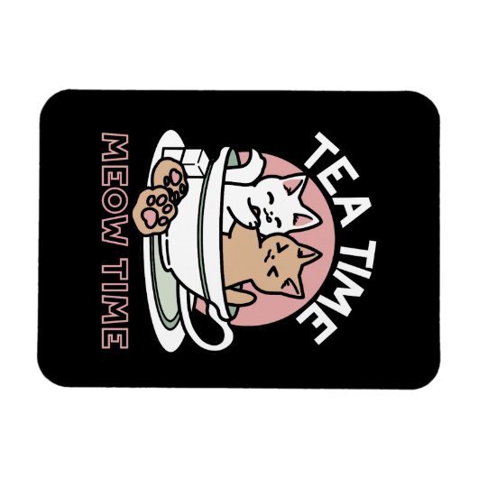 Kätzchen im Pokal knuddeln - Adorable Tea Time Magnet (Horizontal)