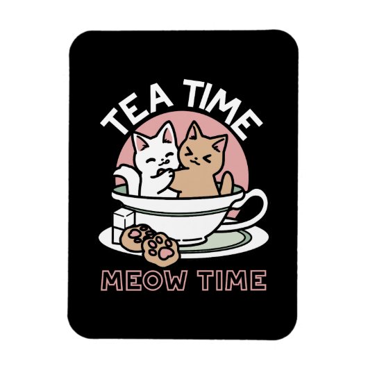 Kätzchen im Pokal knuddeln - Adorable Tea Time Magnet (Vertikal)