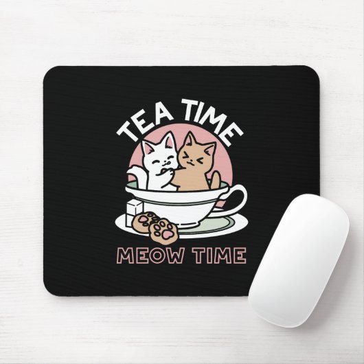 Kätzchen im Pokal knuddeln - Adorable Tea Time Mousepad (Mit Mouse)