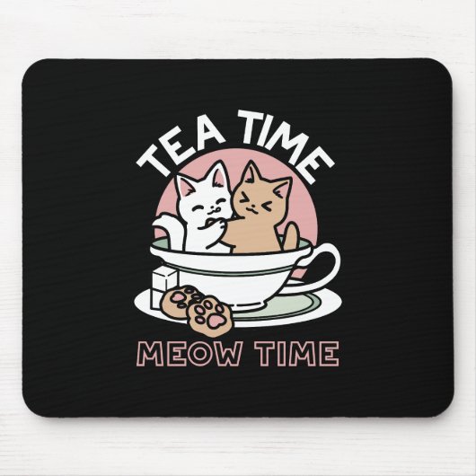 Kätzchen im Pokal knuddeln - Adorable Tea Time Mousepad (Vorne)