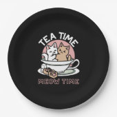 Kätzchen im Pokal knuddeln - Adorable Tea Time Pappteller (Vorderseite)