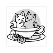 Kätzchen im Pokal knuddeln - Adorable Tea Time Permastempel (Design)