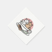 Kätzchen im Pokal knuddeln - Adorable Tea Time Serviette (Ecke)