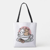Kätzchen im Pokal knuddeln - Adorable Tea Time Tasche (Rückseite)