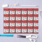 Kätzchen im Rot Seidenpapier (Handwerk)