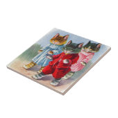 Kätzchen in den 30er Jahren im Regen angezogen Fliese (Seite)