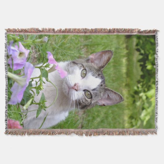 Kätzchen in den Blume wirbelt Blanket Decke (Vorderseite)
