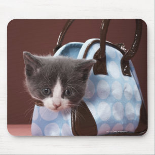 Kätzchen in der Handtasche Mousepad