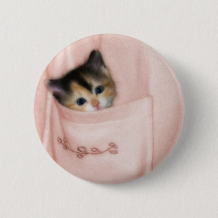 Kätzchen in der Tasche 2 Button