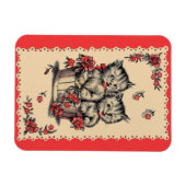 Kätzchen in einem Blume-Korb Magnet (Horizontal)